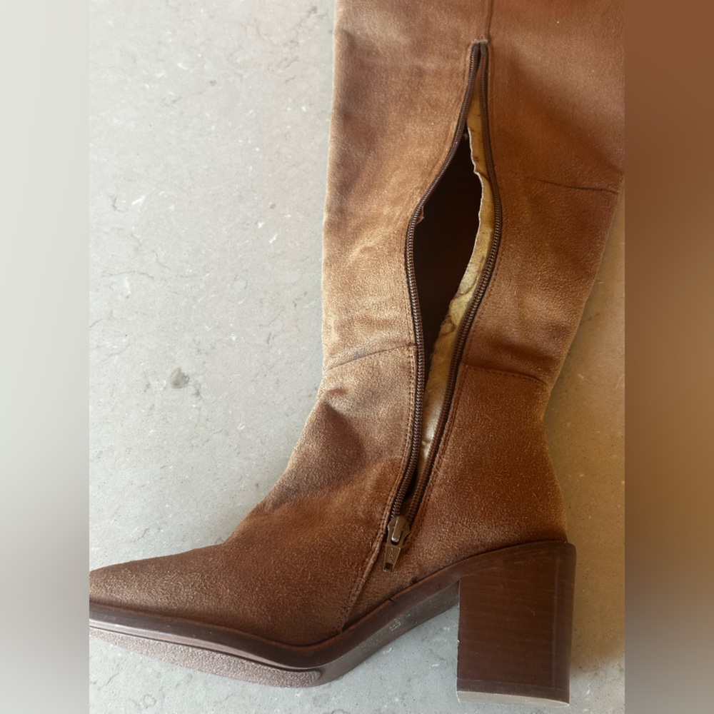 Seychelles SEXY Brown Over the Knee Suede Tall Boots Winter Spring Boho 6.5 NEW - Picture 4 of 10